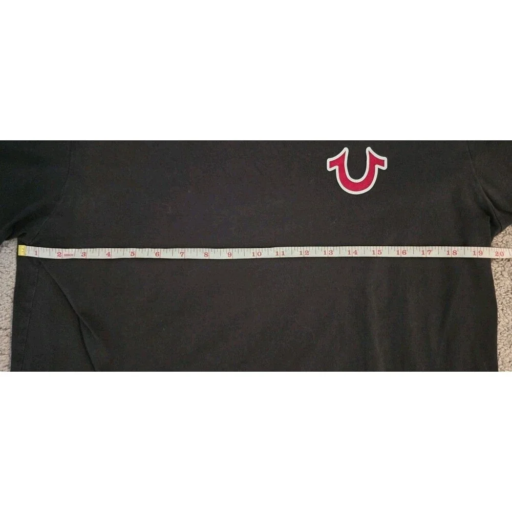 True Religion Buddha Guitar Black Graphic T-Shirt Size Large